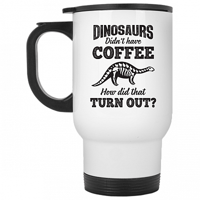 14 oz. White Travel Mug