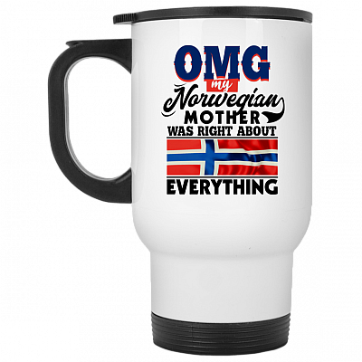 14 oz. White Travel Mug