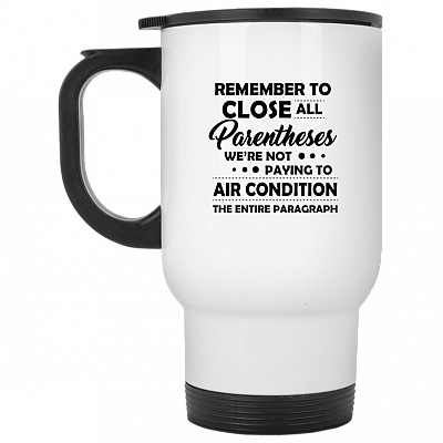 14 oz. White Travel Mug