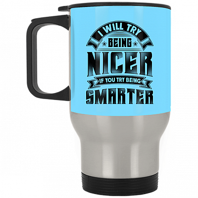 14 oz. Silver Travel Mug