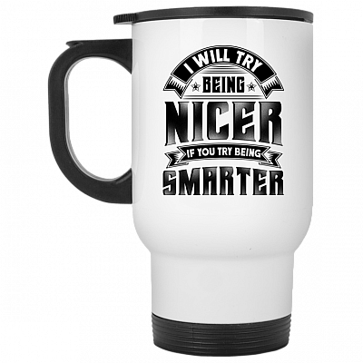 14 oz. White Travel Mug
