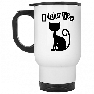 14 oz. White Travel Mug