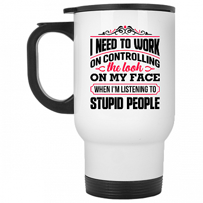 14 oz. White Travel Mug