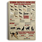 German Shepherd Knowledge Gallery Wrapped Framed Canvas Prints - Unframed Poster - Home Decor Wall Art