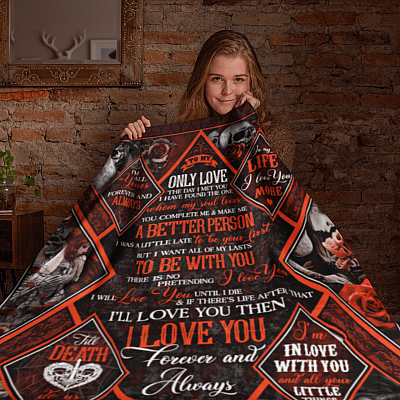 Alternative view of To My Only Love The Day I Met You I Have Found The One Whom My Soul Loves Skull Fleece Throw Blanket