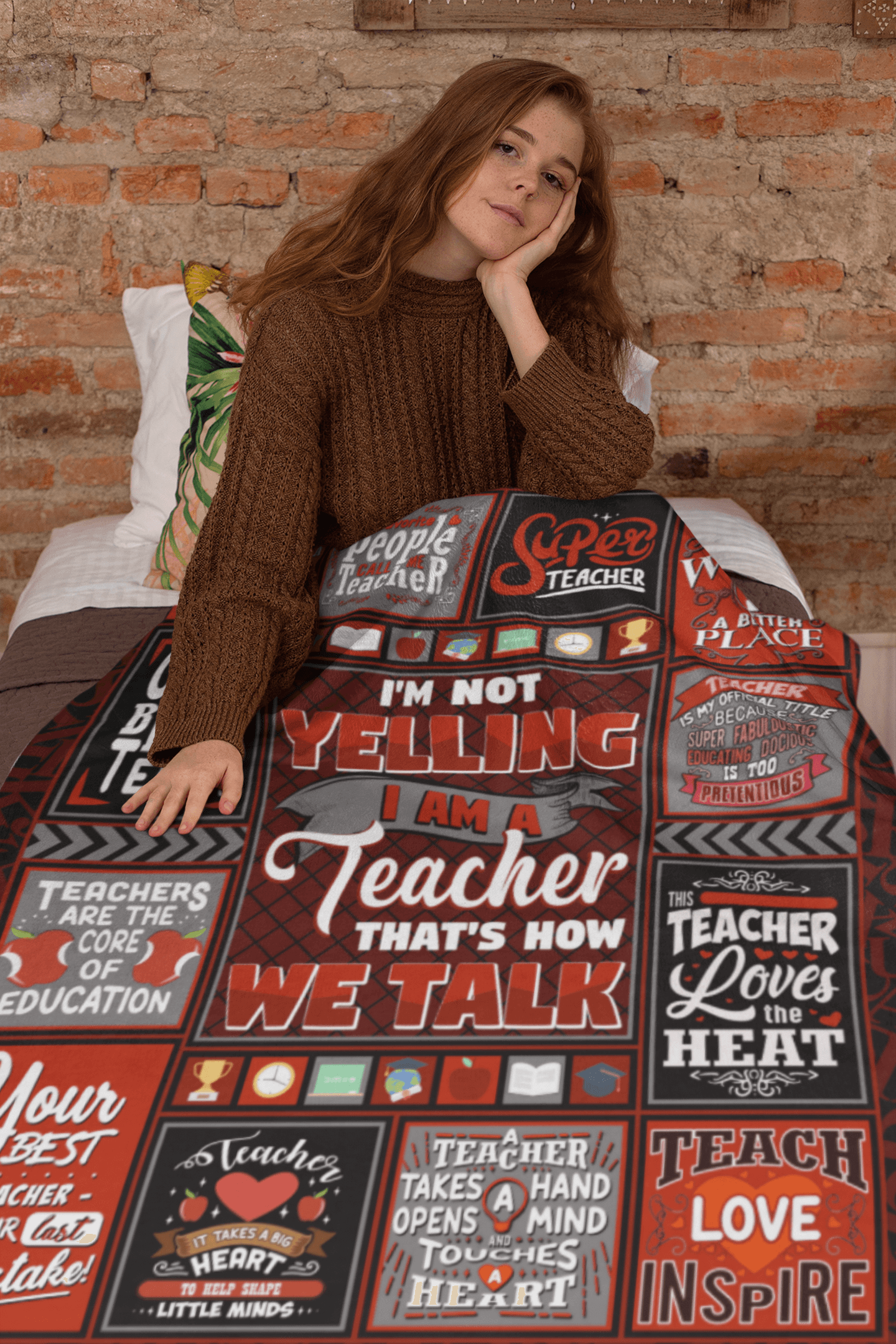 10VT. Teacher How We Talk blanket mockup