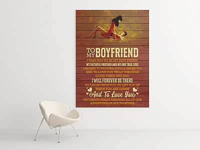 Alternative view of To My Boyfriend I Take You To Be My Best Friend Gallery Wrapped Framed Canvas Prints - Unframed Poster