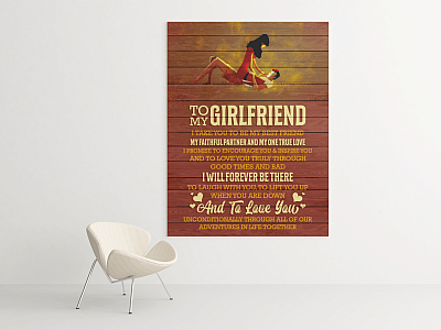 Alternative view of To My Girlfriend I Take You To Be My Best Friend Gallery Wrapped Framed Canvas Prints - Unframed Poster - Home Decor Wall Art