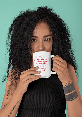 Alternative view of I Promise To Always Be By Your Side Or Under You Or On Top Coffee Mug - Valentine Gift Beer Stein - S-e-x Position Mug