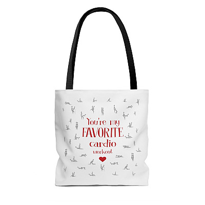Alternative view of You're My Favorite Cardio Workout All Over Print Tote Bag - Shoulder Bag - Reusable Grocery Shopping Bag