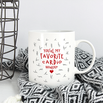 Alternative view of You're My Favorite Cardio Workout Ceramic Coffee Mug - Funny Valentine Gift
