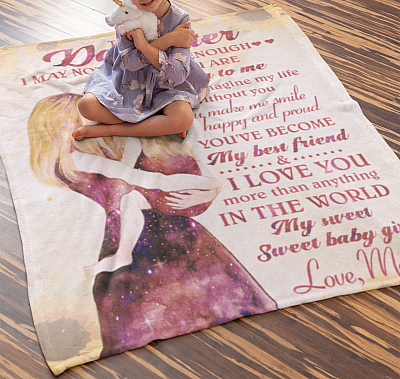 Alternative view of To My Daughter I May Not Say It Enough but You Are Everything to Me Fleece Blanket - Premium Sherpa Blanket