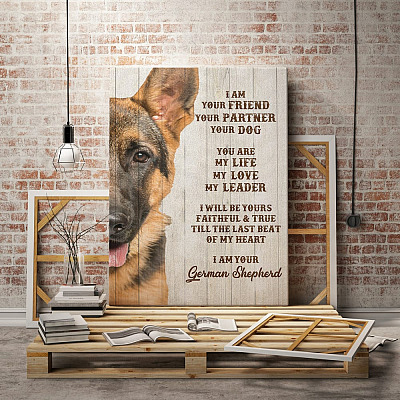 Alternative view of I Am Your Friend Your Partner Your Dog I Am Your German Shepherd Framed Canvas Prints - Unframed Poster