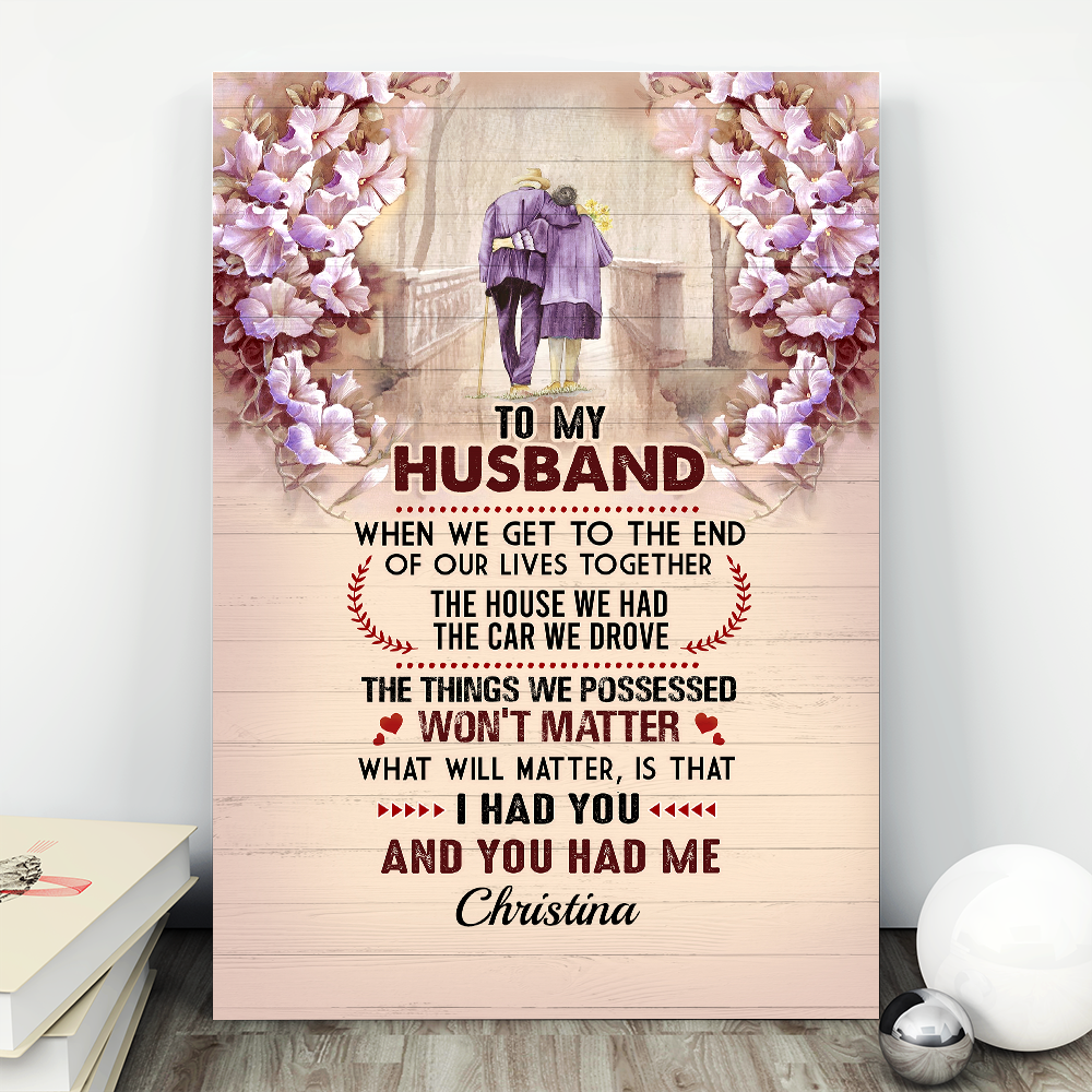 7VT. To My Husband Personalized Canvas mockup 1