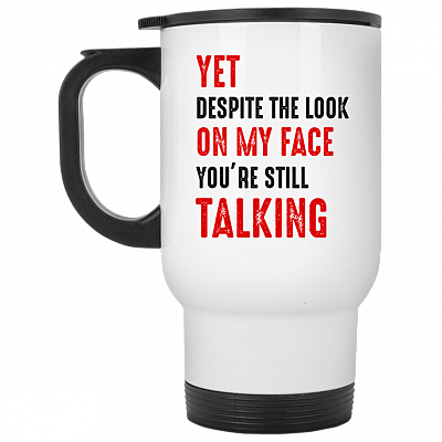 14 oz. White Travel Mug