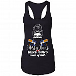 Messy Buns and Nerf Guns Mom of Both Cotton Tank Top Tee - Ladies Racerback Tank