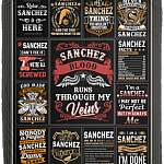 Sanchez Blood Runs Through My Veins Fleece Blanket - Premium Sherpa Blanket - Woven Blanket