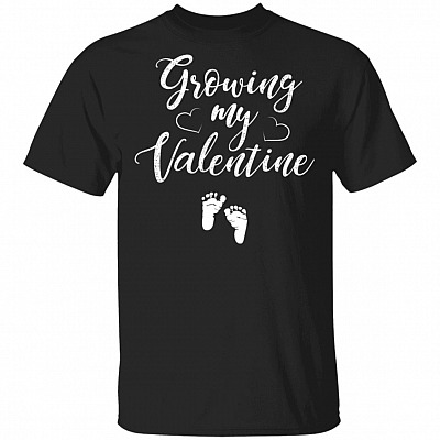Growing My Valentine Mommy Annoucement T-shirt