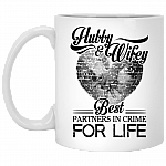 Hubby And Wifey Best Partners In Crime For Life Coffee Mug - Beer Stein - Water Bottle - Color Changing Mug