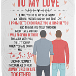 To My Love I Take You to Be My Best Friend My Faithful Partner LGBT Fleece Blanket - Premium Sherpa Blanket