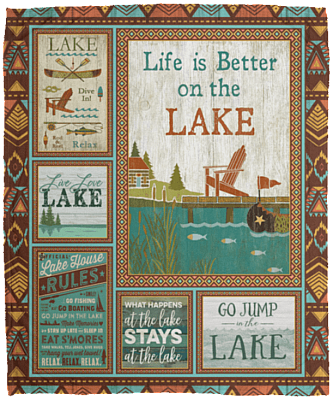 Like Is Better On The Lake Fleece Blanket-Premium Sherpa Blanket-Woven Blanket