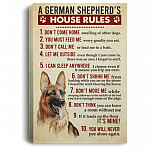 German Shepherd's House Rules Gallery Wrapped Framed Canvas Prints - Unframed Poster - Home Decor Wall Art