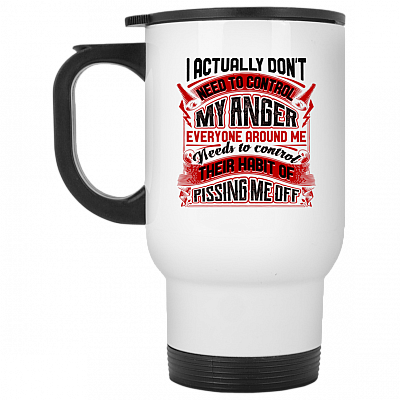 14 oz. White Travel Mug