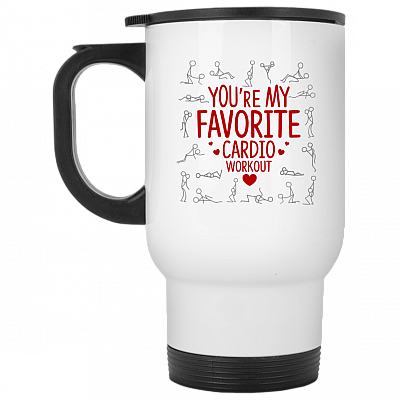 14 oz. White Travel Mug