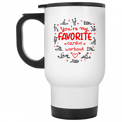 14 oz. White Travel Mug