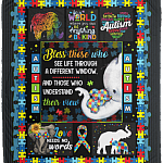 Bless Those Who See Life Through A Different Window And Those Who Understand Their View Blanket - Autism Blanket