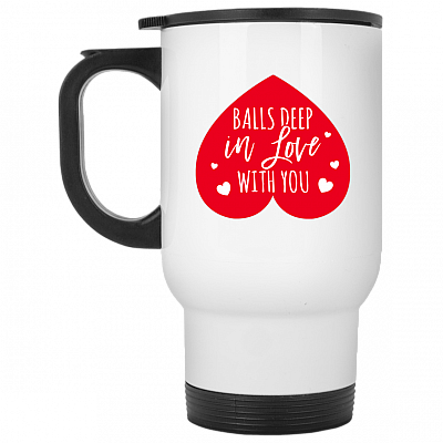 14 oz. White Travel Mug