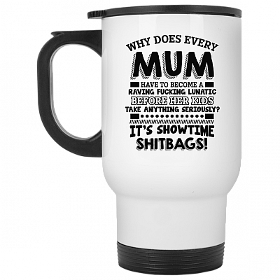 14 oz. White Travel Mug