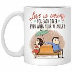 Love Is Caring For Each Other Ceramic Coffee Mug - Travel Mug - Water Bottle