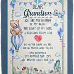Dear Grandson You Are The Rhythm Of My Heart Fleece Blanket - Premium Sherpa Blanket - Woven Blanket