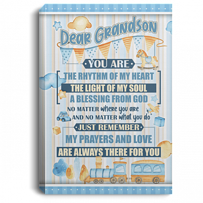 Dear Grandson You're the Rhythm of My Heart the Light Framed Canvas - Unframed Poster