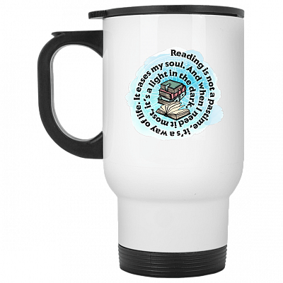 14 oz. White Travel Mug