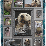 Otter Lover 3D Fleece Blanket - Premium Sherpa Blanket - Woven Blanket