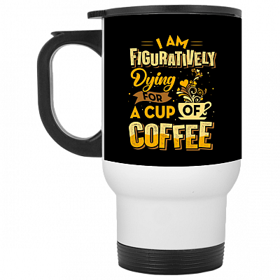 14 oz. White Travel Mug