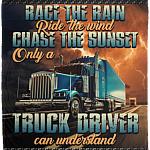 Race The Rain Ride The Wind Chase The Sunset Truck Driver Fleece Blanket - Sherpa Blanket - Woven Blanket