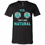 Yes They are Natural 20 Dice Funny Board Game T-Shirt - V-Neck Shirt
