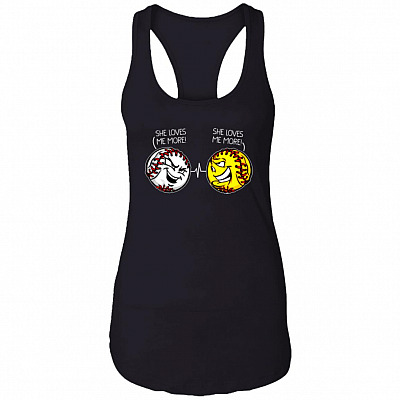 She Loves Me Baseball and Softball Cotton Tank Top Tee - Racerback Tank Shirt - Tank Top