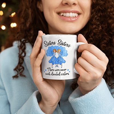 Alternative view of Christmas White Sisters There Were Never Such Devoted Sisters Coffee Mug- Beer Stein- Water Bottle