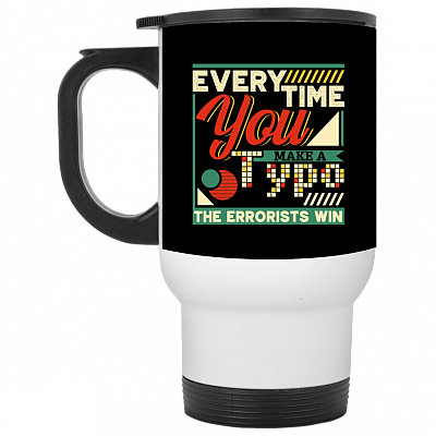 14 oz. White Travel Mug