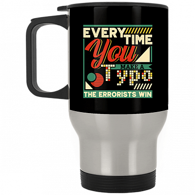14 oz. Silver Travel Mug