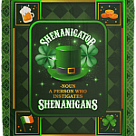 CubeBik Shenanigator Definition St Paddy's Day Shamrock Custom Blanket - Funny Irish Shenanigan Pride Graphic Blanket