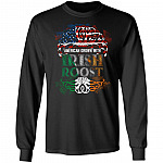 CubeBik American Grown With Irish Root Custom Hoodie Sweatshirt - Proud Irish America Graphic Long Sleeve Shirt