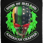 CubeBik Son Of Ireland American Chapter St Patrick's Day Shamrock Custom Blanket - Irish American Biker Pride Blanket