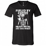 CubeBik Fueled By Coffee Heavy Metal And Cuss Words T-Shirt - Funny Coffee Heavy Metal Shirt