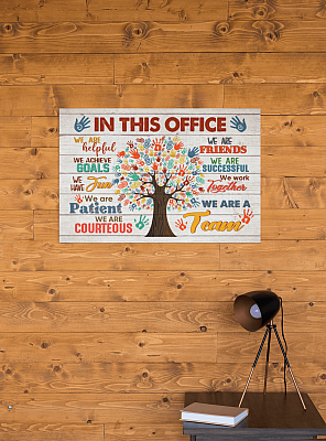 Alternative view of In This Office We Are Helpful We Achieve Goals Gallery Wrapped Framed Canvas Prints - Unframed Poster