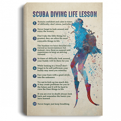 Scuba Diving Life Lessons Framed Canvas - Unframed Poster